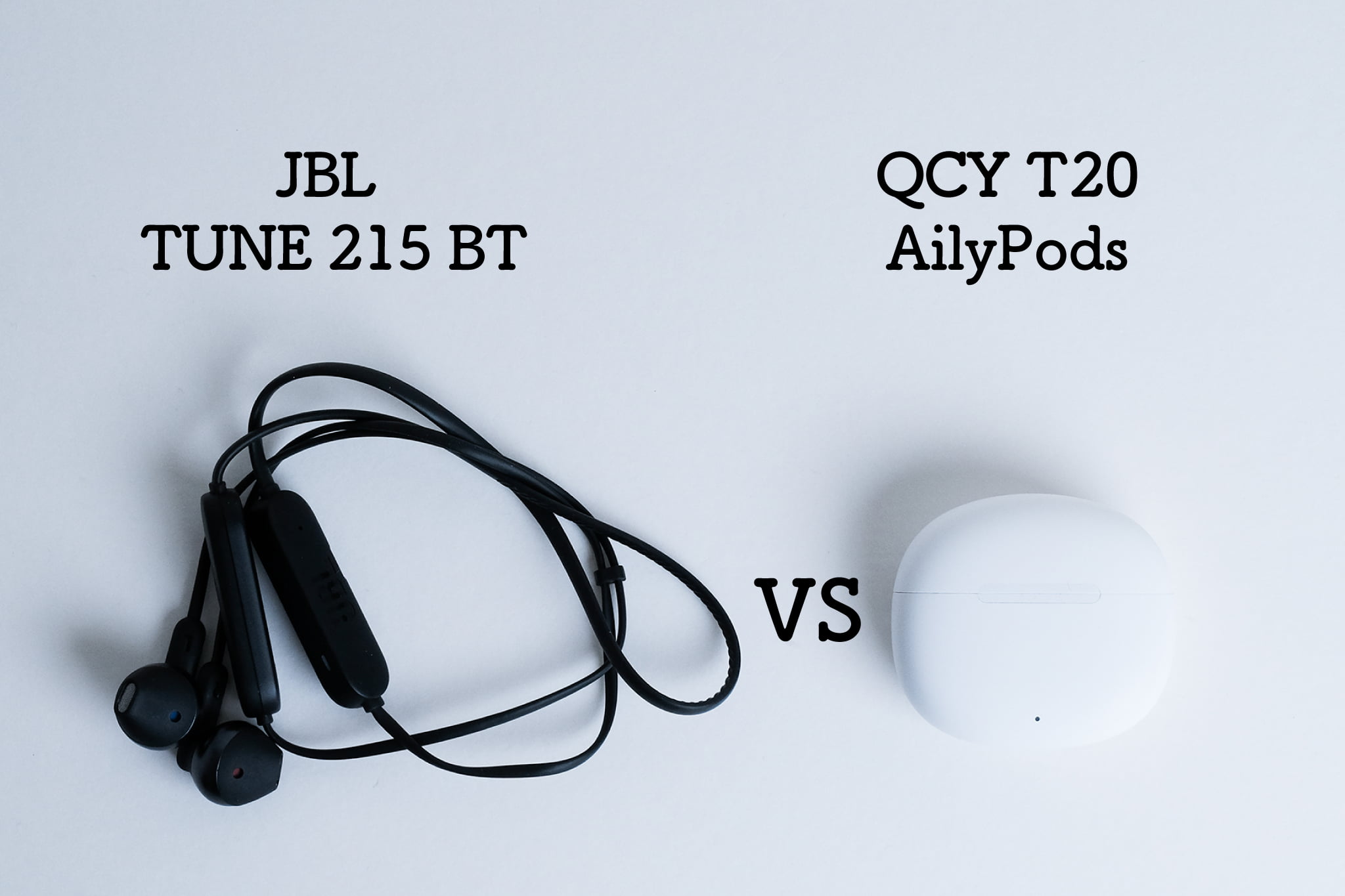 比較｜JBL TUNE215BT を5,000円以下の同価格帯のワイヤレス・インナーイヤー型イヤホンで比較してみた｜「JBL TUNE215BT 」と「QCY T20 AilyPods」を比較